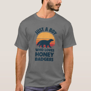 Honey Badger nur ein Junge, der Lieben Retro Vinta T-Shirt