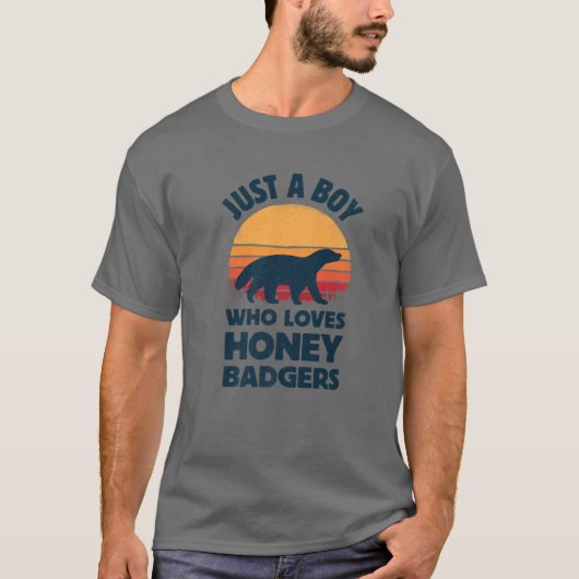 Honey Badger nur ein Junge, der Lieben Retro Vinta T-Shirt (Vorderseite)