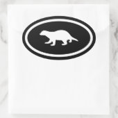 Honey Badger Ovaler Aufkleber (Tasche)