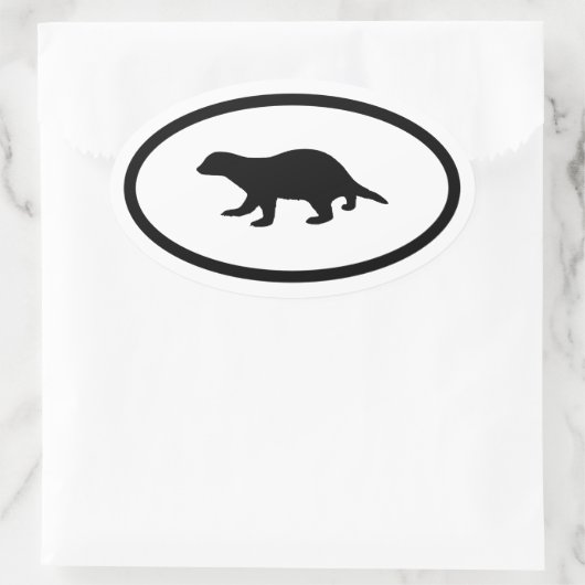 Honey Badger Ovaler Aufkleber (Tasche)
