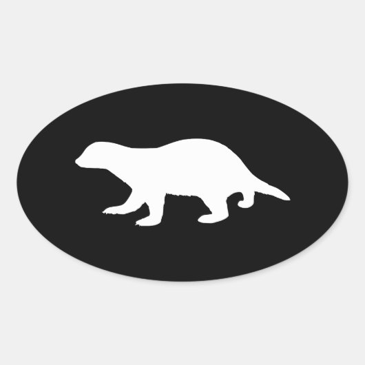 Honey Badger Ovaler Aufkleber (Vorderseite)