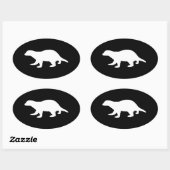 Honey Badger Ovaler Aufkleber (Blatt)