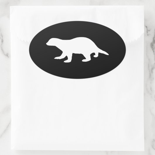 Honey Badger Ovaler Aufkleber (Tasche)