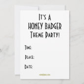 Honey Badger Party Custom Einladung (Rückseite)