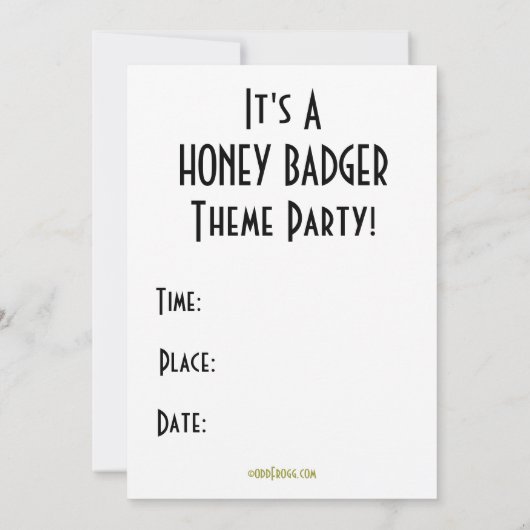 Honey Badger Party Custom Einladung (Rückseite)