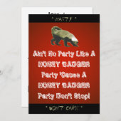 Honey Badger Party Custom Einladung (Vorne/Hinten)