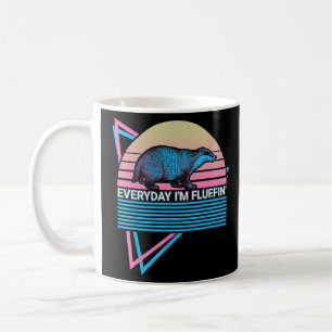 Honey Badger Retro Jeden Tag bin ich Fluffin' Kaffeetasse