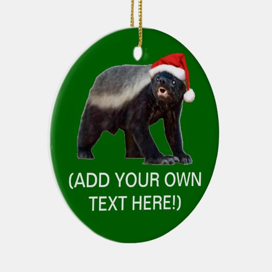 Honey Badger Santa Hat Christmas Tree Ornament (Rechts)