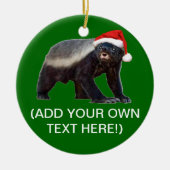 Honey Badger Santa Hat Christmas Tree Ornament (Vorne)