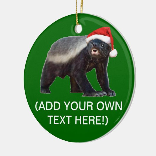 Honey Badger Santa Hat Christmas Tree Ornament (Links)