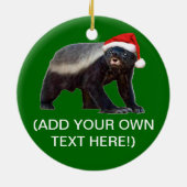 Honey Badger Santa Hat Christmas Tree Ornament (Hinten)