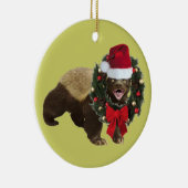 Honey Badger Santa Hat Christmas Tree Ornament (Rechts)