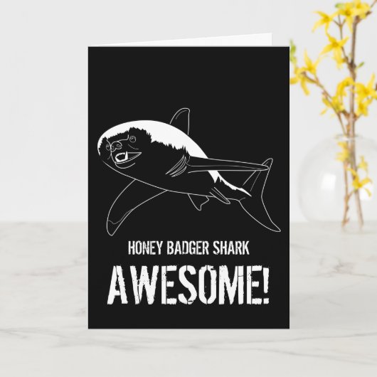 Honey Badger Shark (Geburtstag) Karte (Gelbe Blume)