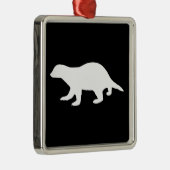 Honey Badger Silbernes Ornament (Rechts)