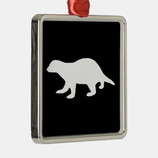 Honey Badger Silbernes Ornament (Rechts)