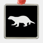 Honey Badger Silbernes Ornament (Vorne)