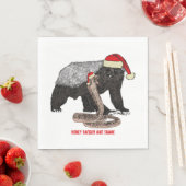 Honey Badger & Snake Funny Badass Weihnachten Serviette (Beispiel)
