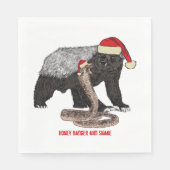 Honey Badger & Snake Funny Badass Weihnachten Serviette (Vorderseite)