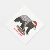 Honey Badger & Snake Funny Badass Weihnachten Serviette (Ecke)