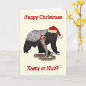 Honey Badger Snake Funny Festive Eklig Santa Quote Karte (Gelbe Blume)