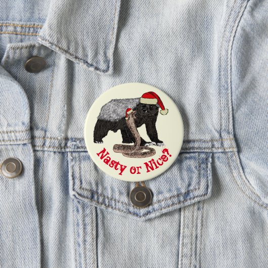 Honey Badger Snake Funny Festive Santa Quote Button (Beispiel)