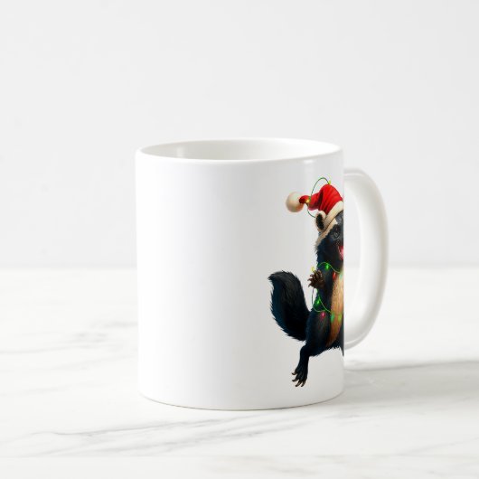 Honey Badger Tree Xmas Lights Santa Honey Badger C Kaffeetasse (VorderseiteRechts)