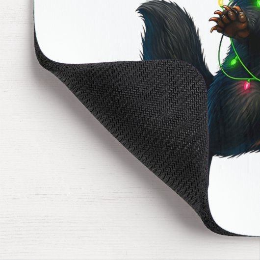 Honey Badger Tree Xmas Lights Santa Honey Badger C Mousepad (Ecke)