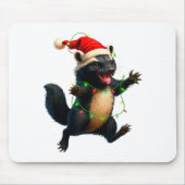 Honey Badger Tree Xmas Lights Santa Honey Badger C Mousepad (Vorne)