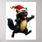 Honey Badger Tree Xmas Lights Santa Honey Badger C Poster (Vorne)