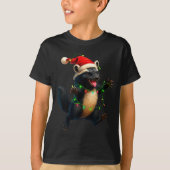 Honey Badger Tree Xmas Lights Santa Honey Badger C T-Shirt (Vorderseite)
