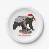 Honey Badger verses Snake Badass Weihnachtsnacht Pappteller (Vorderseite)