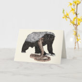 Honey Badger vs Snake Illustration Badass Birthday Karte (Gelbe Blume)