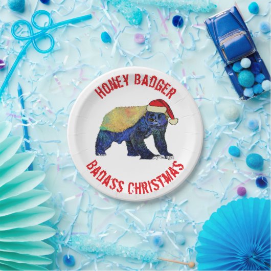 Honey Badger Weihnachtsmotto Pappteller (Party)