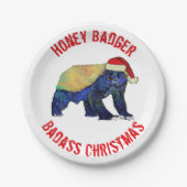 Honey Badger Weihnachtsmotto Pappteller (Vorderseite)