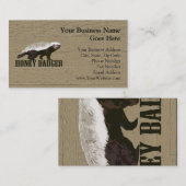 Honey Badger Wild Animal Visitenkarte (Vorne/Hinten)