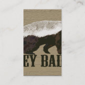 Honey Badger Wild Animal Visitenkarte (Rückseite)
