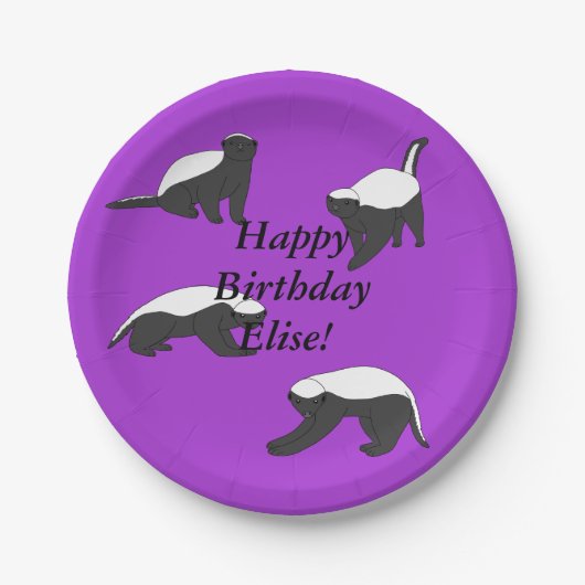 Honey Badgers Birthday Pappteller (Vorderseite)