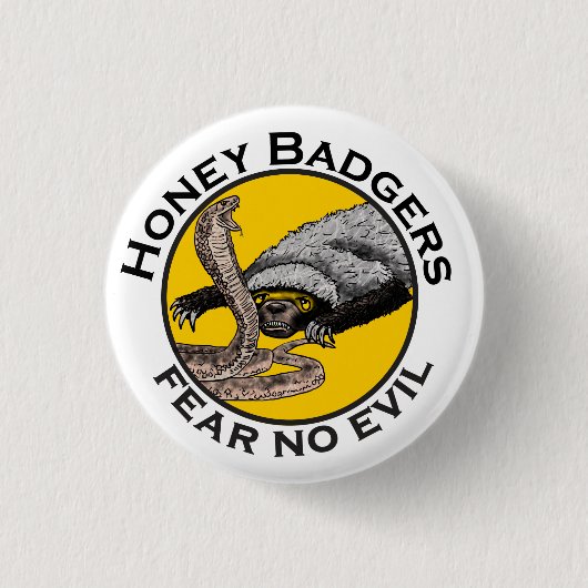 Honey Badgers Federn keine böse gelbe Beängstigend Button (Vorderseite)