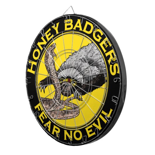 Honey Badgers Federn keine böse gelbe Beängstigend Dartscheibe (Vorderseite rechts)