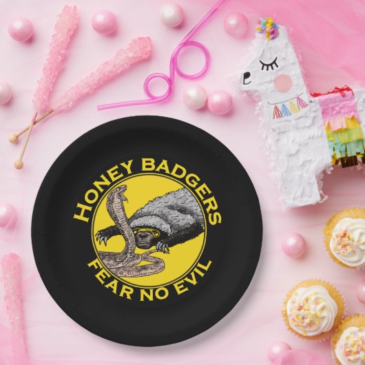 Honey Badgers Federn keine böse gelbe Beängstigend Pappteller (Party)