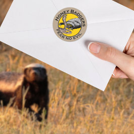Honey Badgers Federn keine böse gelbe Beängstigend Runder Aufkleber