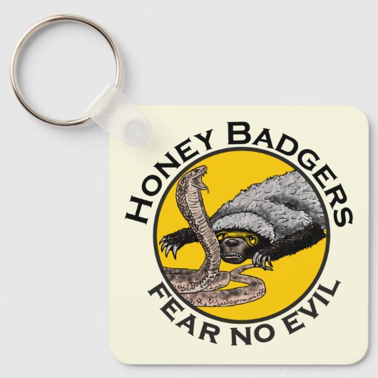 Honey Badgers Federn keine böse gelbe Beängstigend Schlüsselanhänger (Vorderseite)