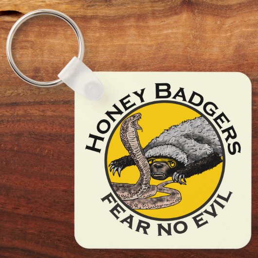 Honey Badgers Federn keine böse gelbe Beängstigend Schlüsselanhänger (Vorderseite)