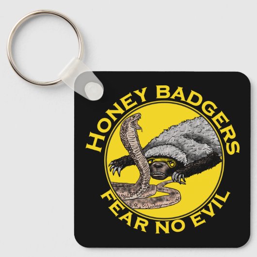 Honey Badgers Federn keine böse gelbe Beängstigend Schlüsselanhänger (Vorderseite)