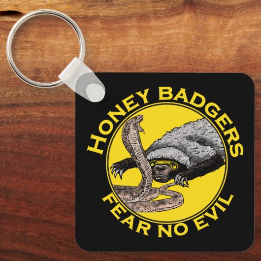 Honey Badgers Federn keine böse gelbe Beängstigend Schlüsselanhänger (Vorderseite)