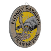 Honey Badgers Fee no Evil Badass Animal Art Schlan Dartscheibe (Vorderseite Links)