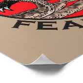 Honey Badgers Fee no Evil Funny Badass Slogan Red Poster (Ecke)