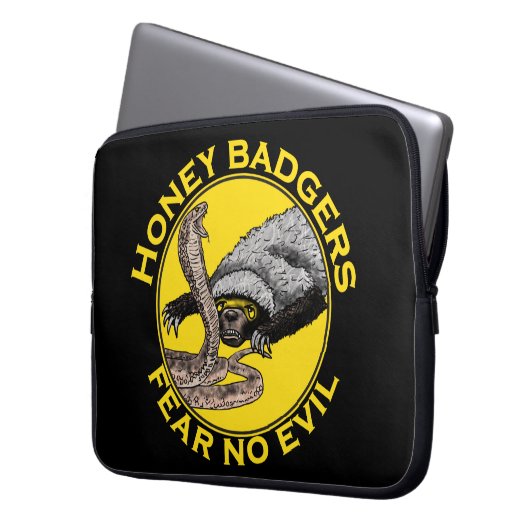 Honey Badgers fürchten kein böses Zitat Laptopschutzhülle (Vorderseite Links)