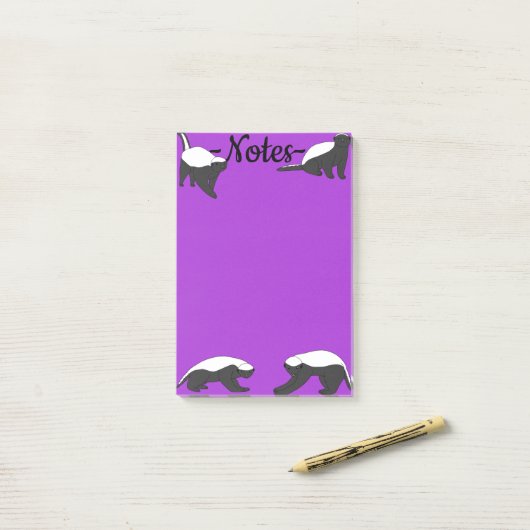 Honey Badgers Post-it Klebezettel (Auf Schreibtisch)