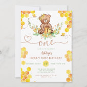 Honey Bear 1. Geburtstag Einladung (Vorderseite)